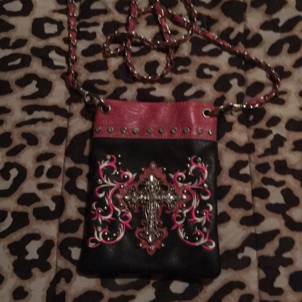 Beautiful Rhinestone and cross purse